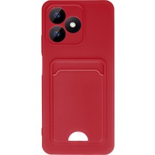 Denza Case Realme Note 50 4g Kılıf Kartvizitli Silikon Kapak - Kırmızı