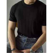 Combine Michail Siyah Bisiklet Yaka Triko Erkek T-Shirt - Siyah