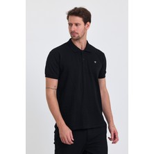 Combine Michail Erkek  Pamuklu Kumaş Slim Fit Kesim 2-Li Polo Yaka T-Shirt - Siyah Beyaz