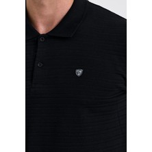 Combine Michail Erkek  Pamuklu Kumaş Slim Fit Kesim 2-Li Polo Yaka T-Shirt - Siyah Siyah