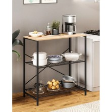 Eportatif Çok Amaçlı Mutfak Rafı Bangosu Masa Geniş Çam 1439