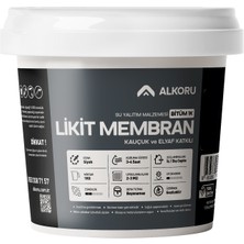 Alkoru 1 kg Bitüm 1k Likit Membran Kauçuk ve Elyaf Katkılı Sıvı Su Yalıtım Malzemesi