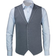 Çizgi Triko Erkek Düğmeli Spor / Klasik Triko Örme Kolsuz Yelek - 5001LS