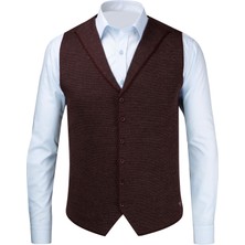 Çizgi Triko Erkek Düğmeli Spor / Klasik Triko Örme Kolsuz Yelek - 5001LS