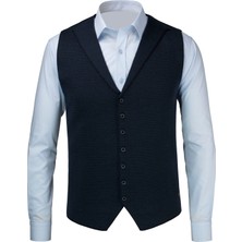 Çizgi Triko Erkek Düğmeli Spor / Klasik Triko Örme Kolsuz Yelek - 5001LS