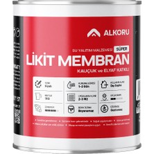 Alkoru 1 kg Süper Likit Membran Kauçuk ve Elyaf Katkılı Sıvı Su Yalıtım Malzemesi