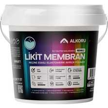 Alkoru 1 kg Yeşil Likit Membran Renkli Reçine Esaslı Sıvı Su Yalıtım Malzemesi