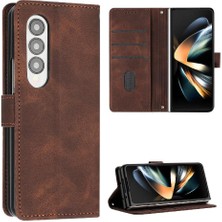 Mays Shop Samsung Galaxy Z Için Flip Case Fold 4 5g Kart Ekleme Cüzdan Pu Deri (Yurt Dışından)