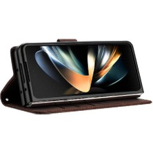 Mays Shop Samsung Galaxy Z Için Flip Case Fold 4 5g Kart Ekleme Cüzdan Pu Deri (Yurt Dışından)