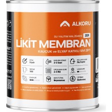 Alkoru 1 kg Zer Sıvı Zift Likit Membran Kauçuk ve Elyaf Katkılı Sıvı Su Yalıtım Malzemesi