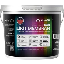 Alkoru 5 kg Kırmızı Likit Membran Renkli Reçine Esaslı Sıvı Su Yalıtım Malzemesi