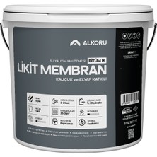 Alkoru 13 kg Bitüm 1k Likit Membran Kauçuk ve Elyaf Katkılı Sıvı Su Yalıtım Malzemesi