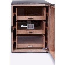 Cohiba 2024 Model Üç Çekmeceli Humidor - Ahşap Kahve