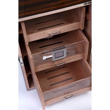 Cohiba 2024 Model Üç Çekmeceli Humidor - Ahşap Kahve