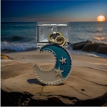Stainles Steel Italyan Ay Detaylı Charm