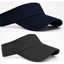 Şapkadan Uv Koruyuculu Unisex Siperlikli Tenisci Şapka 2'li Set