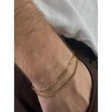 Arvens Gold Uzun Zincir Erkek Bileklik Kadın Paslanmaz Çelik Unısex Karamaz Renk Atmaz