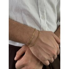 Arvens Gold Uzun Zincir Erkek Bileklik Kadın Paslanmaz Çelik Unısex Karamaz Renk Atmaz