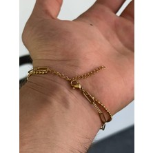 Arvens Gold Uzun Zincir Erkek Bileklik Kadın Paslanmaz Çelik Unısex Karamaz Renk Atmaz