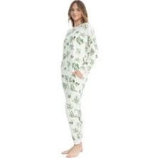 U.S. Polo Assn. 17105 Kadın Yeşil Uzun Kollu Pijama Takım