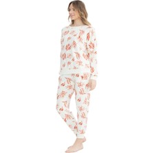 U.S. Polo Assn. 17105 Kadın Kiremit Uzun Kollu Pijama Takım