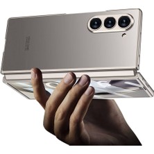 Pazarplus Galaxy Z Fold 6 Kılıf Titanyum Metal Tasarımlı Zore Kıpta Caz Kapak-Gri