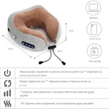 MODUS Seyahat Boyun Yastığı Pembe (Masaj Özellıklı) Uçak/araba/otobus U Şeklinde Şarjlı Boyun Masaj Yastığı