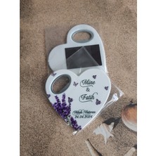 Mira Baskı Söz Nişan Nikah Düğün Kına Hediyesi Kalp Şeklinde Açacak Magnet