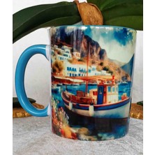 Mugs And Love Puslu Liman Vintage Baskı Büyük Boy Kupa