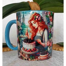 Mugs And Love Pasta Dükkanı Md3 Vintage Baskı Büyük Boy Kupa