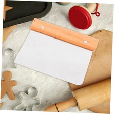 Hamur Kesici, Hamur Kazıyıcı, Paslanmaz Çelik Ahşap Saplı ve Paslanmaz Çelik Bıçak, Gıda Sınıfı, Hamur Kazıyıcı, 15 cm