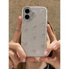 Paladyum Case iPhone 16 Uyumlu Simli Kurdeleli Şeffaf Kılıf