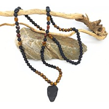 İkizler Doğaltaş 108 Taşlı Oniks Mızrak Uçlu Mala Kolye