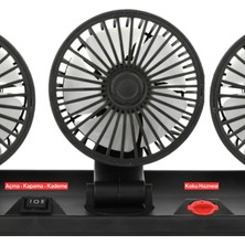 Araç Araba Otomobil 3 Lü Vantilatör Fan Pervane Soğutucu 12V FAN40