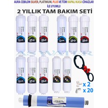 As Water Ihlas Aura Cebilon -Plus-Silver-Platinum -Uyumlu 2 Yıllık Bakım Seti Filtre Seti Lg Membran