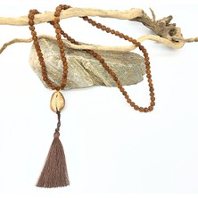 İkizler Doğaltaş 108 Taşlı Midye Kabuğu Rudraksha Tohumu Mala Kolye