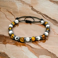 İkizler Doğaltaş Ay Taşı Doğal Taşlı Baltık Damla Kehribar Bileklik