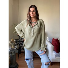 Store By Dilara Pul Payet Detaylı Özel Yıkamalı Viskon Bluz