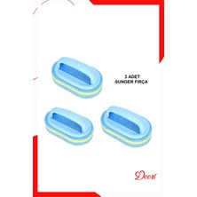 Teknotrust 3 Adet Dayanıklı Sünger Fırça 3 Katlı Lavabo Mutfak Banyo Fayans Duşakabin Bulaşık Yıkama Fırçası