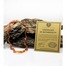 Esha Store Damla Kehribar Sertifikalı Bebek Damla Kehribar Kolye 32 cm