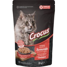 Crocus Tahılsız Kedi Somonlu Pouch Jöleli Yaş Mama 85 gr