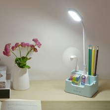 ZHKJ Shop Öğrenci USB Şarj Yatak Odası Dokunmatik LED Masa Lambası Mavi (Yurt Dışından)