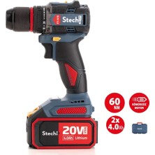 Stechend SX12 Akülü Matkap (Darbesiz) 2 x 4 Amper Akü (20V)