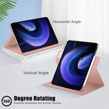 ZHKJ Shop Rotasyon Standı Akıllı Deri Kılıf Xiaomi Pad 6/6 Pro Pembe (Yurt Dışından)