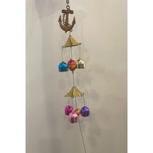 Rahan Deprem Zili Çanı Duvar Rüzgar Çanı Zili Feng Shui Ejderha Yılı Metal Çanlı Çapa Objeli Renkli