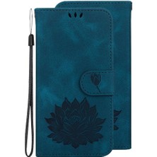 Manyi Mall IPhone 12 Için Flip Case Kabartma Lotus Çiçek Kickstand Manyetik Cüzdan (Yurt Dışından)