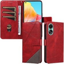 Manyi Mall Elmas Dikiş ve Kart Yuvası Deri ile Oppo A78 4g Için Flip Case (Yurt Dışından)