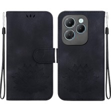 Manyi Mall Infinix Sıcak 40 Pro Cüzdan Için Flip Case Kickstand Kabartma Lotus Çiçek (Yurt Dışından)