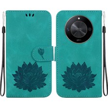 Manyi Mall Onur X9B Cüzdan Kabartma Lotus Çiçek Manyetik Kickstand Için Flip Case (Yurt Dışından)