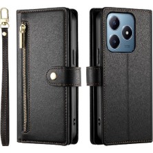 Manyi Mall Realme C61 Bilek Kayışı Kickstand Çok Fonksiyonlu Kart Yuvaları Için Flip Case (Yurt Dışından)